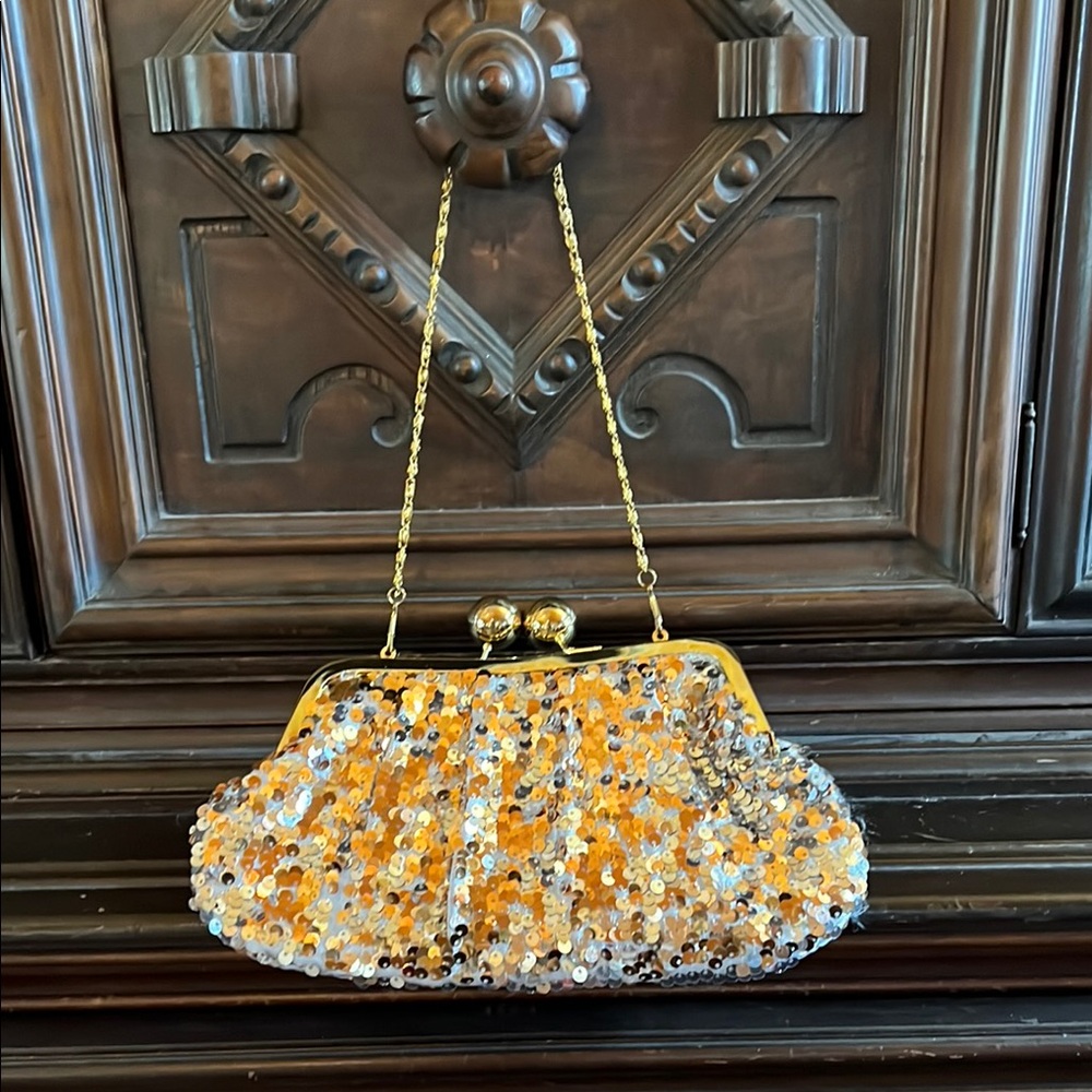 Sequin Gold Evening Clutch
